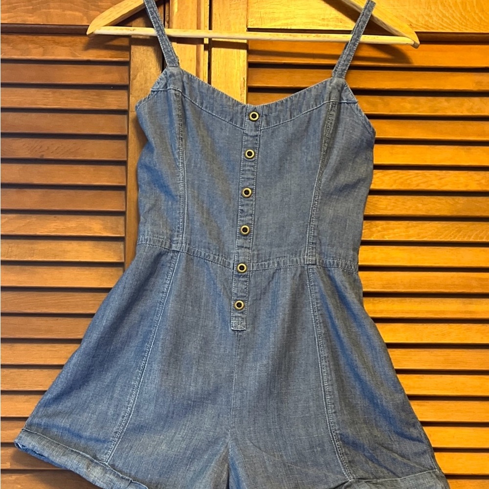 Hollister Women’s Blue Denim Romper